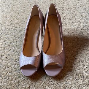 NEW Cole Haan Metallic Peep Toe Heels, 11